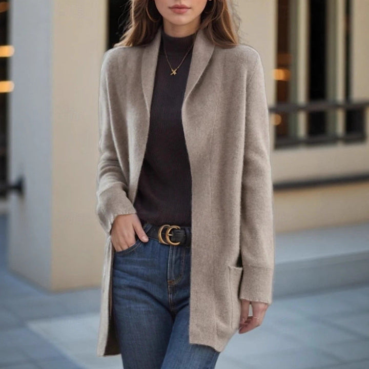 Dam Elegant och Bekväm Stickad Blazer