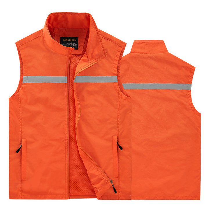 Herr Reflective Work och Safety Väst med Lätt Mesh Foder