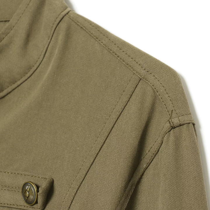 Dam skräddad Military-Inspired kort jacka med Standing krage och dekorativ knappslås