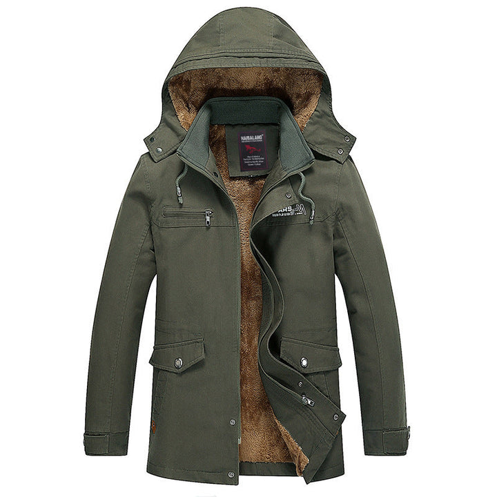 Herr Mid-Length Fält Parka i Urban Stil med Teddy Fleecefoder