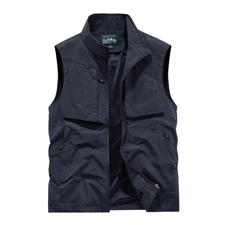 Herr Utility Utomhus Väst med Mesh Foder, Hel Dragkedja och Flera Fickor