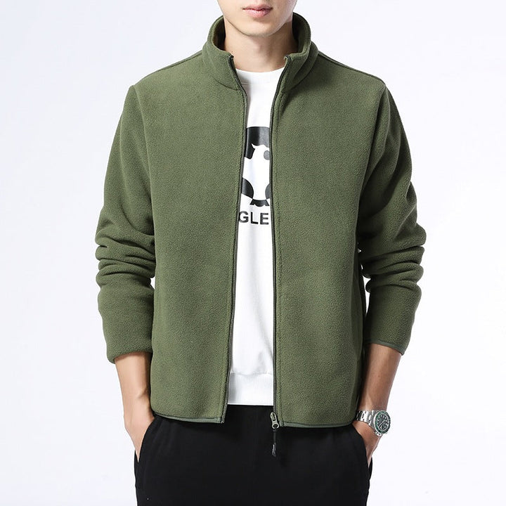 Herr Fleece Jacka med Ståkrage, Fullängd Dragkedja &amp; Sidofickor