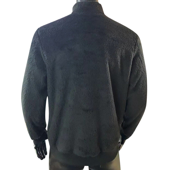 Herr Sherpa Fleece Pullover med Ståkrage och Kort Dragkedja