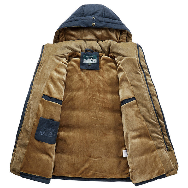 Herr Urban Quiltad Parka med Varm Teddyfoder och Utility Fickor
