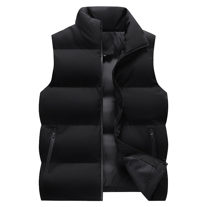 Herr Minimalistisk Utomhus Vadderad Väst med Wide Block Quilting, Insulated Padding, och Dold Dragkedjefickor