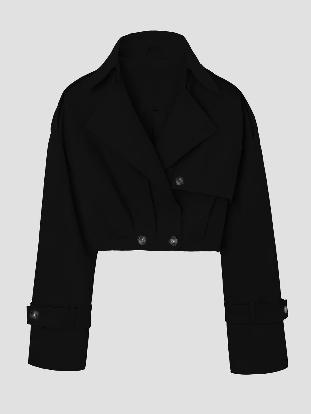 Dam kort jacka in trenchcoat stil med vid lapels