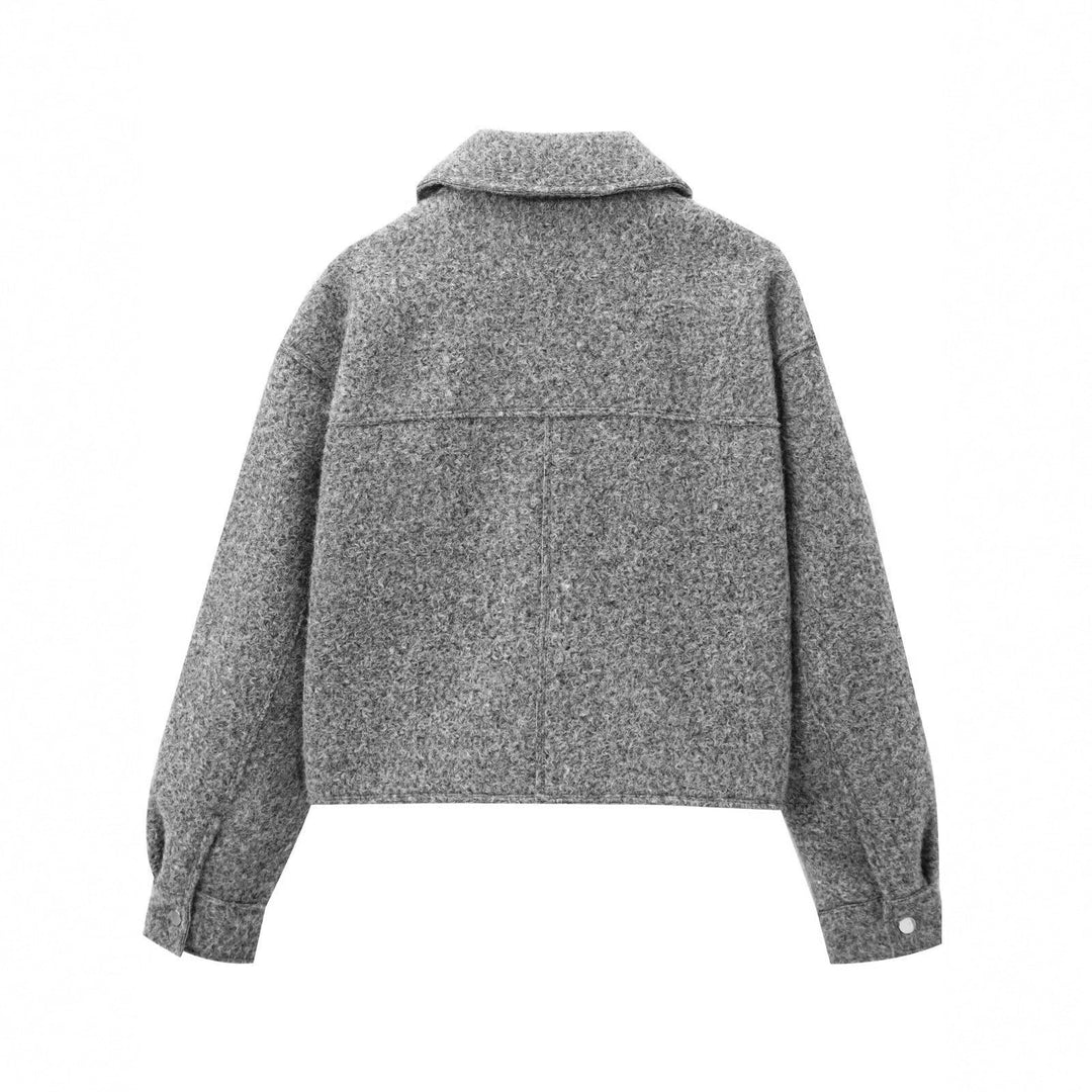 Dam Elegant Oversize Jacka med Detail Fickor
