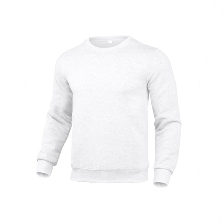 Herr Nan Klassisk Round Neck College-Tröja med Mjuk Fleece Inner Foder, Ribbad Fåll, och Reinforced Sömmar