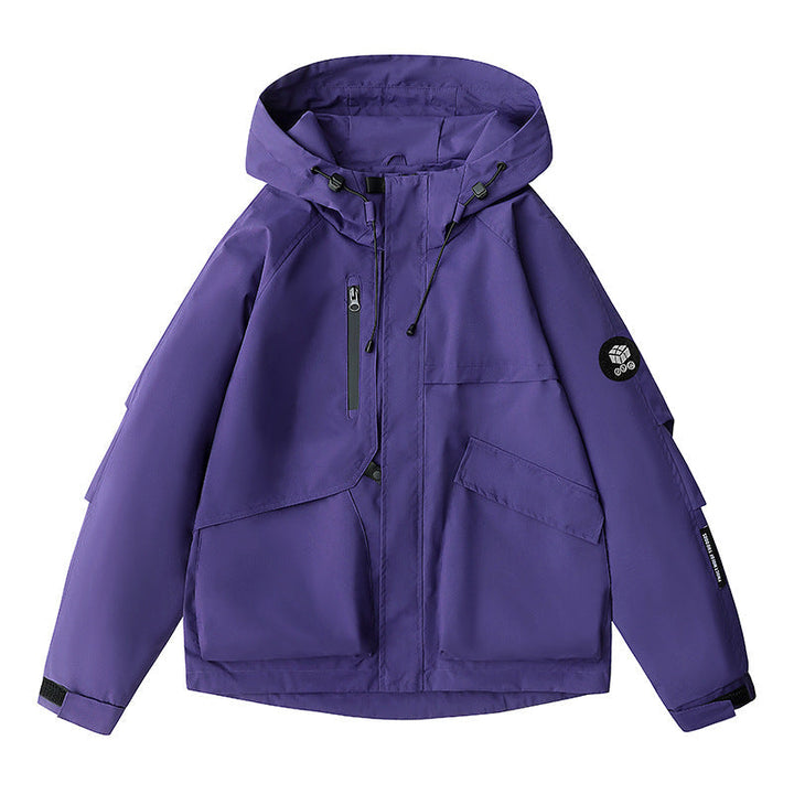 Herr Weatherproof med Huva Field Jacka med Multifunctional Fickor, Adjustable Huva, och Chin Protection