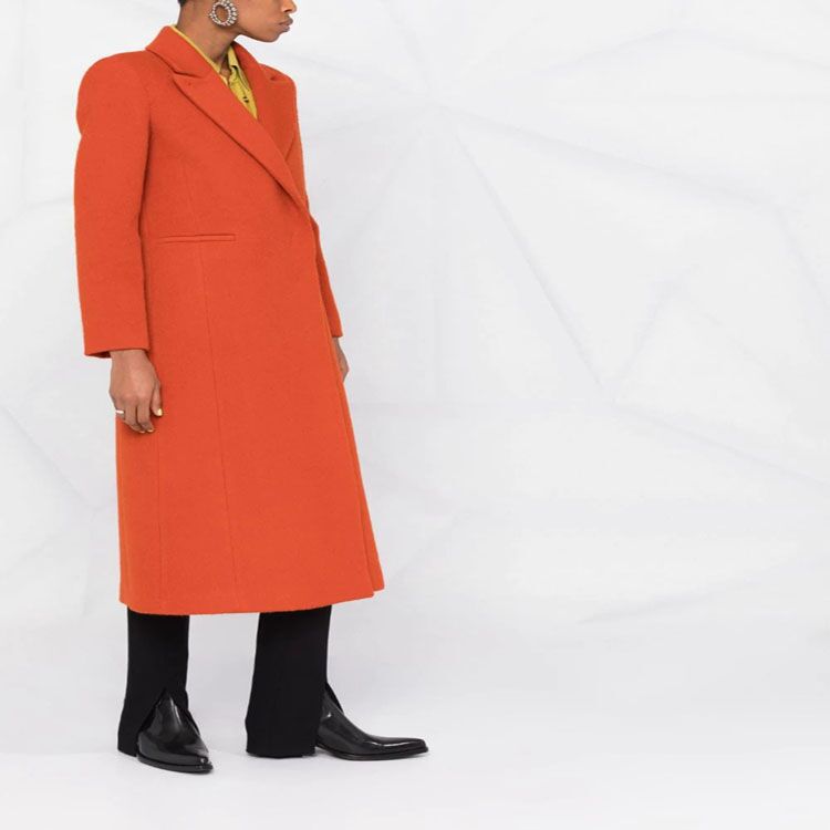 Dam Maxi-Length ullblandning lång kappa med Slim Seam design och Hidden fickor