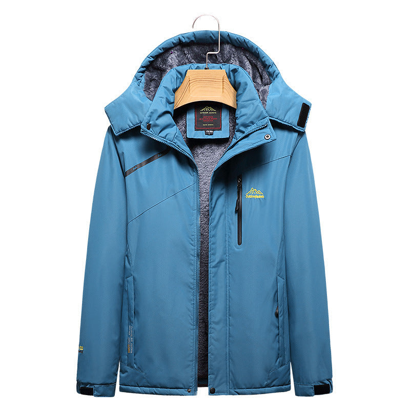 Dam kviltad vinterjacka med fleecefoder, Removable huva, och vattentät softshell ytter Layer