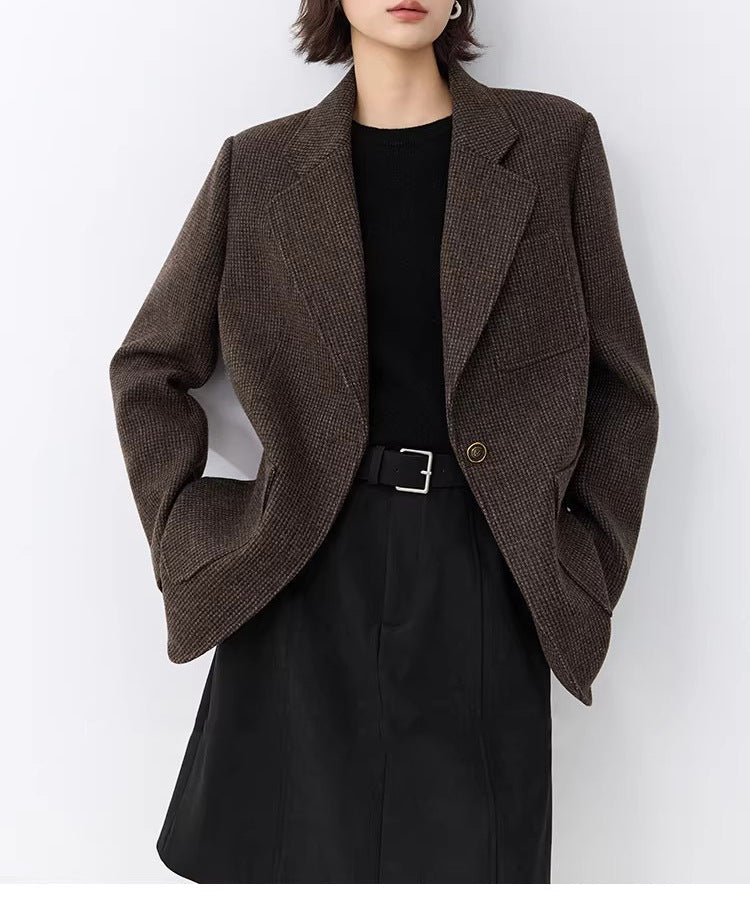Dam elegant oversize jacka med textured design Drune