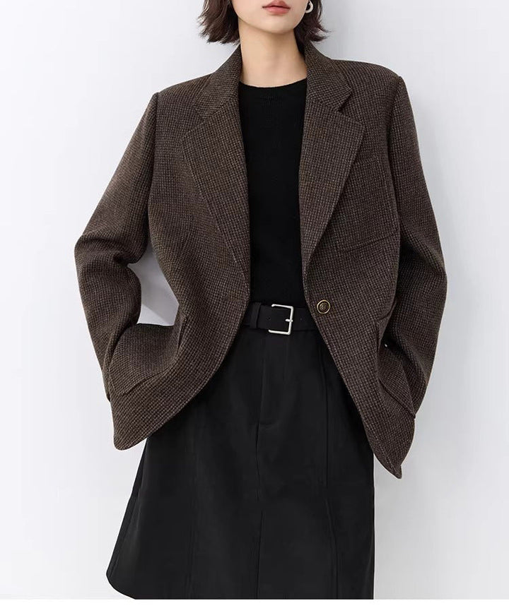 Dam elegant oversize jacka med textured design Drune