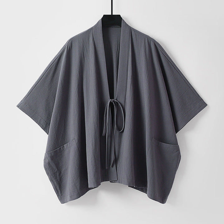 Dam oversize Kimono kofta med Tie och utanpåfickor