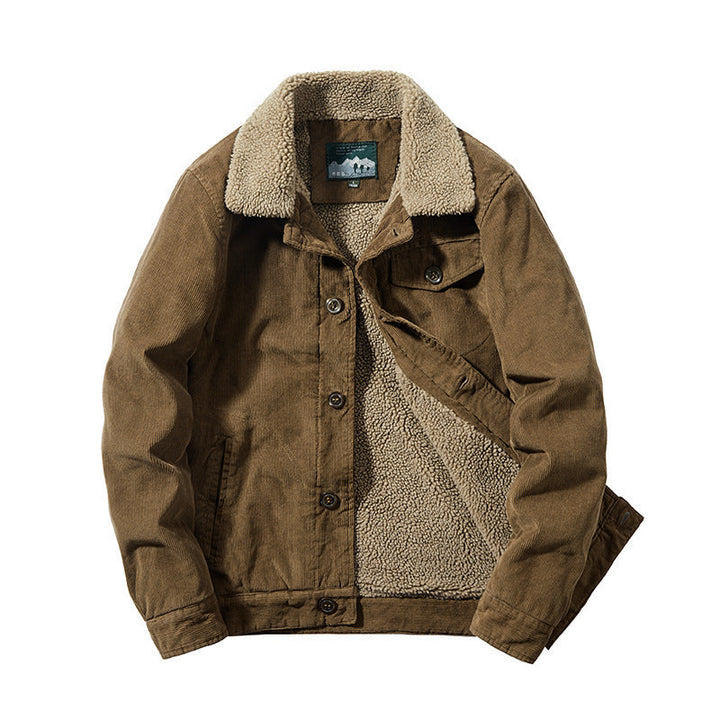 Herr Manchester Jacka med Warming Sherpa Inre Sida och Teddy Krage i Worker Blouson Stil