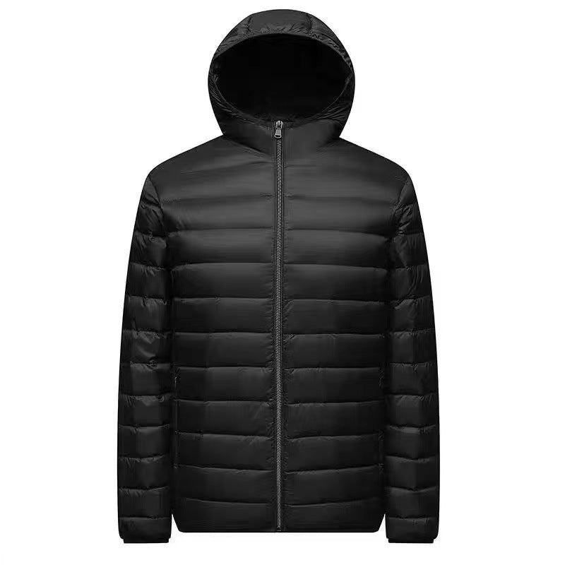 Herr ultra-light packable micro quiltad jacka med ståkrage, vadderad isolering och vindresistent skal