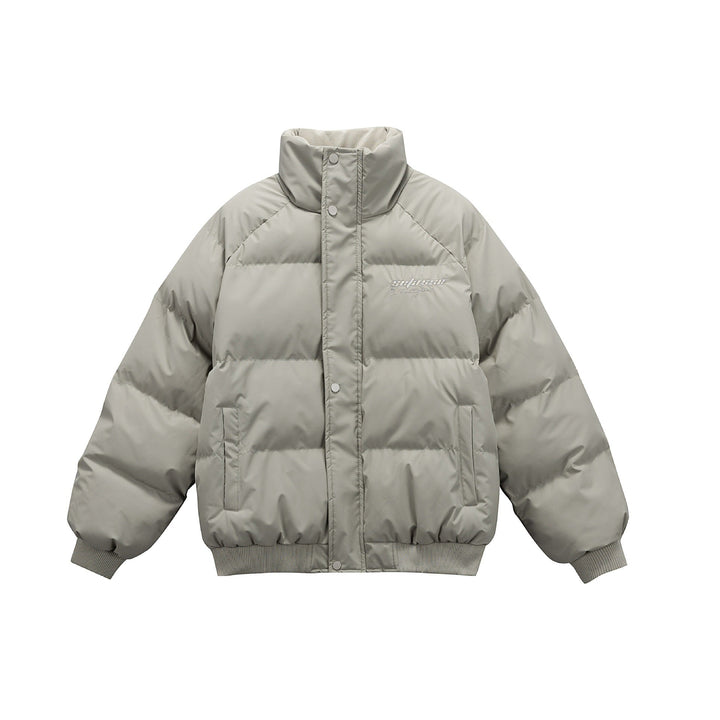 Dam Oversized Quiltad Jacka med Hög Ståkrage och Ribbstickade Muddar
