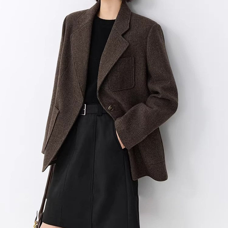 Dam elegant oversize jacka med textured design Drune
