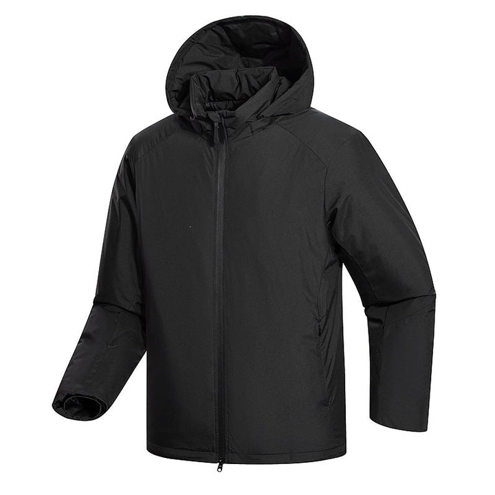 Herr Minimalistisk Termisk Luvtröja Jacka med Quiltad Insulation och Concealed Dragkedja