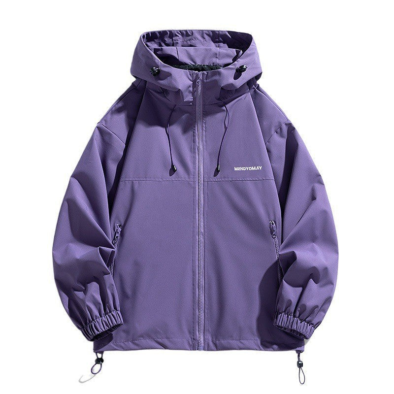 Herr Tech med huva Windbreaker med Justerbar Fåll och vattenavvisande Membran