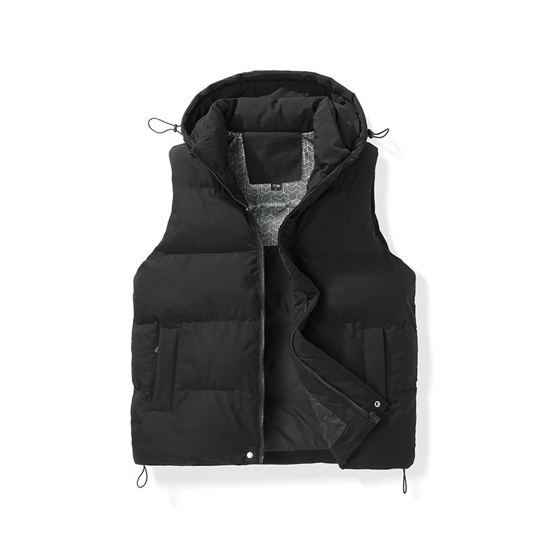 Unisex vadderad Hooded väst med Thermal Insulation och Drawstring