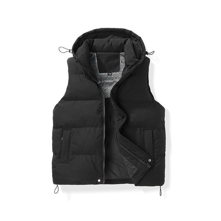 Unisex vadderad Hooded väst med Thermal Insulation och Drawstring