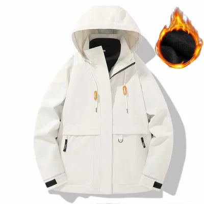 Herr Vadderad Softshell Funktionell Jacka med Huva, Fleece Inre Foder och Dold Dragkedja