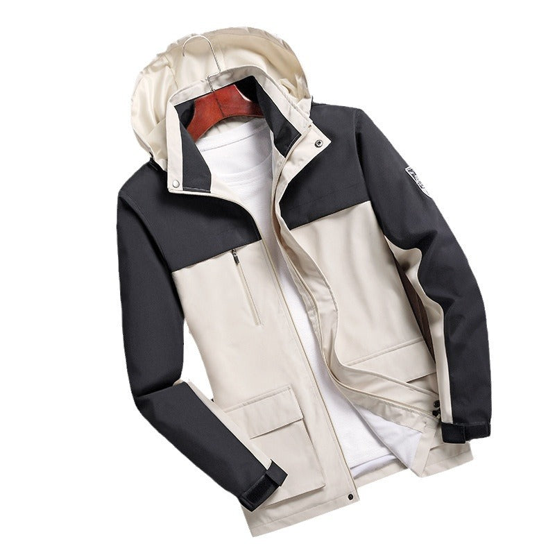 Herr Trendy Frilufts Jacka med Avtagbar Huva
