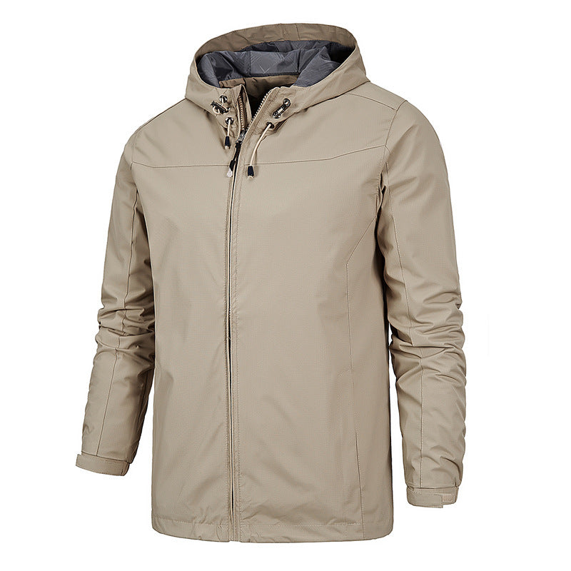 Herr Ultralight Packable Regnjacka med Huva och Dold Dragkedja