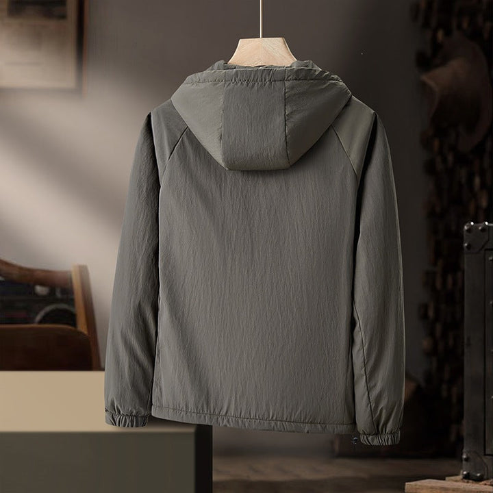 Herr Lätt med Huva Övergångsjacka med Teddy Foder &amp; Wind Resistant Shell