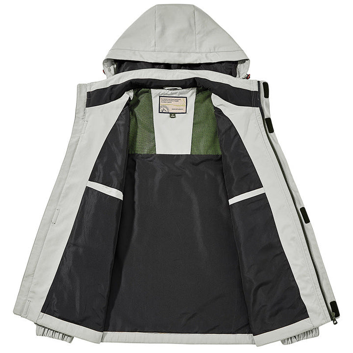 Herr Lätt Multi-Functional Utomhus Vind Jacka med Huva och Ärm Ficka