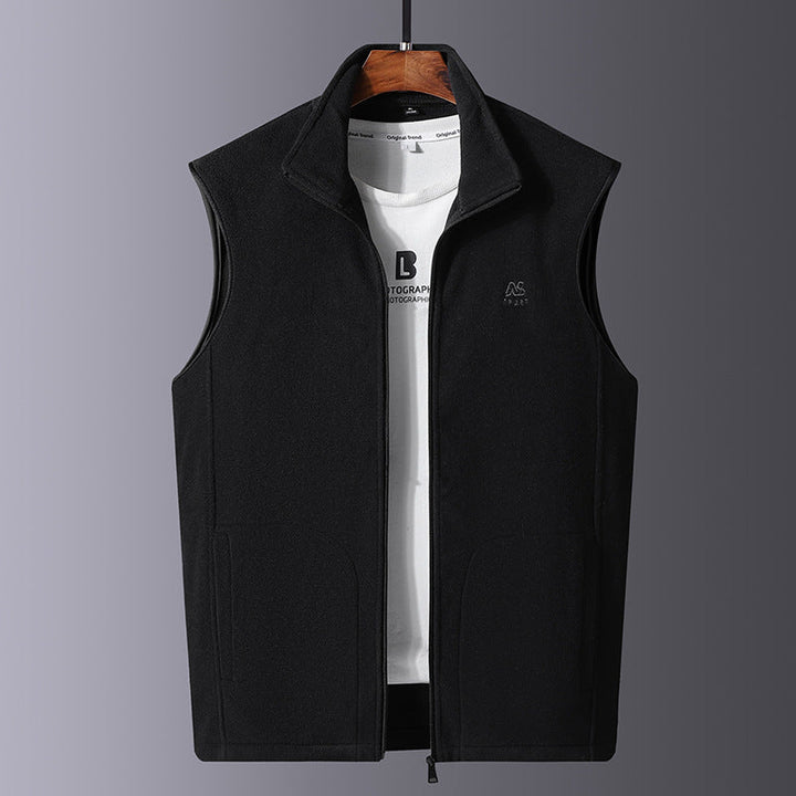 Herr Microfleece Termisk Väst med Vindtät Fram, Ståkrage, och Concealed Sidofickor