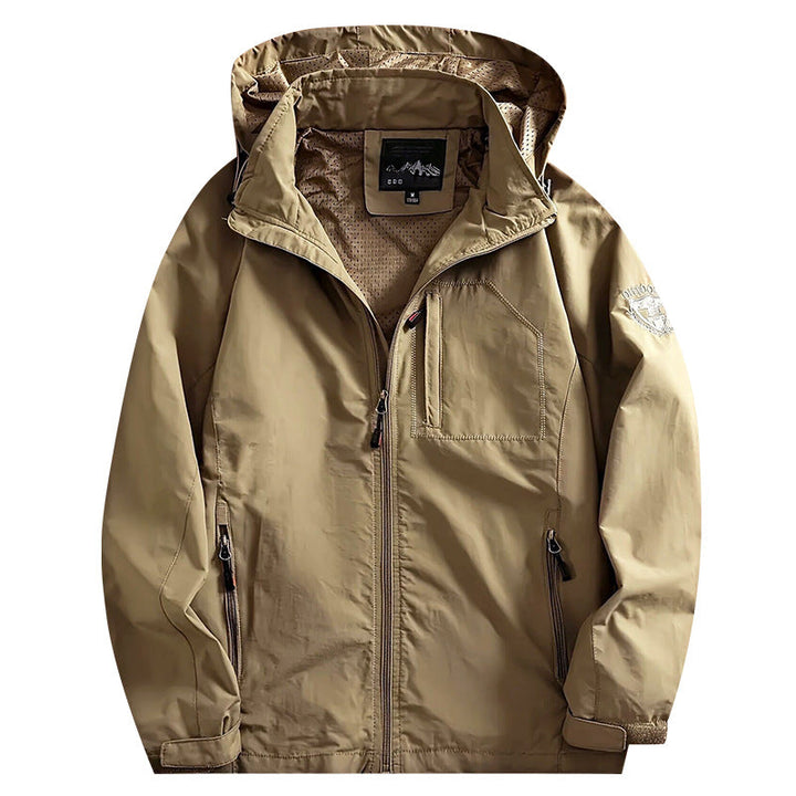 Herr Nano Lätt Wind och Water-Repellent Jacka med Huva med Concealed Bröst Dragkedja Ficka