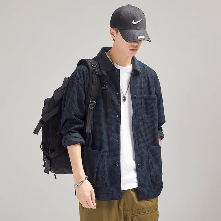 Herr Manchester Arbetskläder Overshirt med Bröst och Utanpåfickor