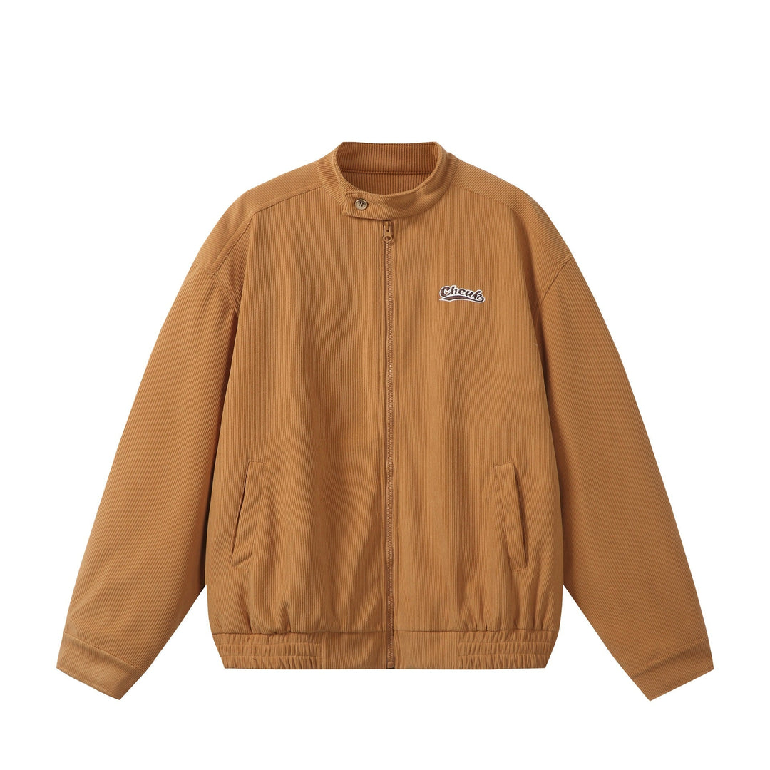 Unisex Ledig-Fitting Manchester Blouson Jacka med Ståkrage, Hel-Length Dragkedja, och Elastic Fåll