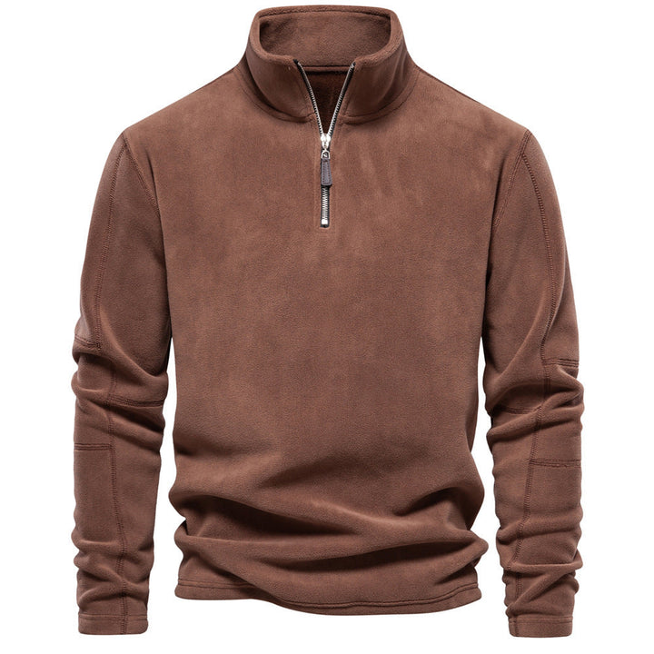 Herr Lätt Fleece Pullover med Kort Dragkedja och Ståkrage