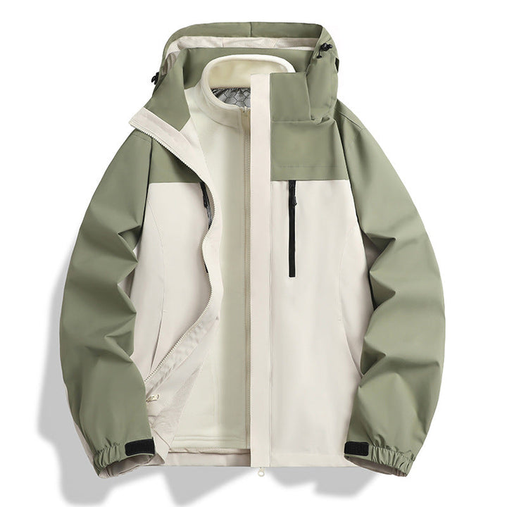 Herr two-in-one softshell hybrid jacka med avtagbar fleece inner jacka och vattenavvisande membran