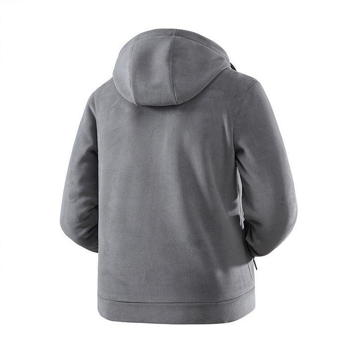 Herr Fleece Softshell Hybrid Jacka med Teddy Inner Foder &amp; Adjustable Huva