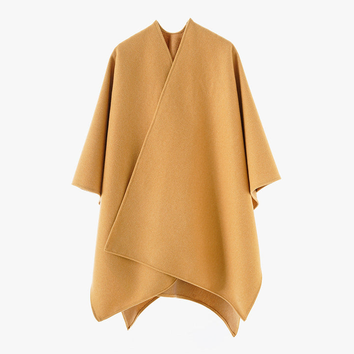 Dam Minimalist Wrap capeponcho tillverkad av ullblandning med Boxy oversized Fall