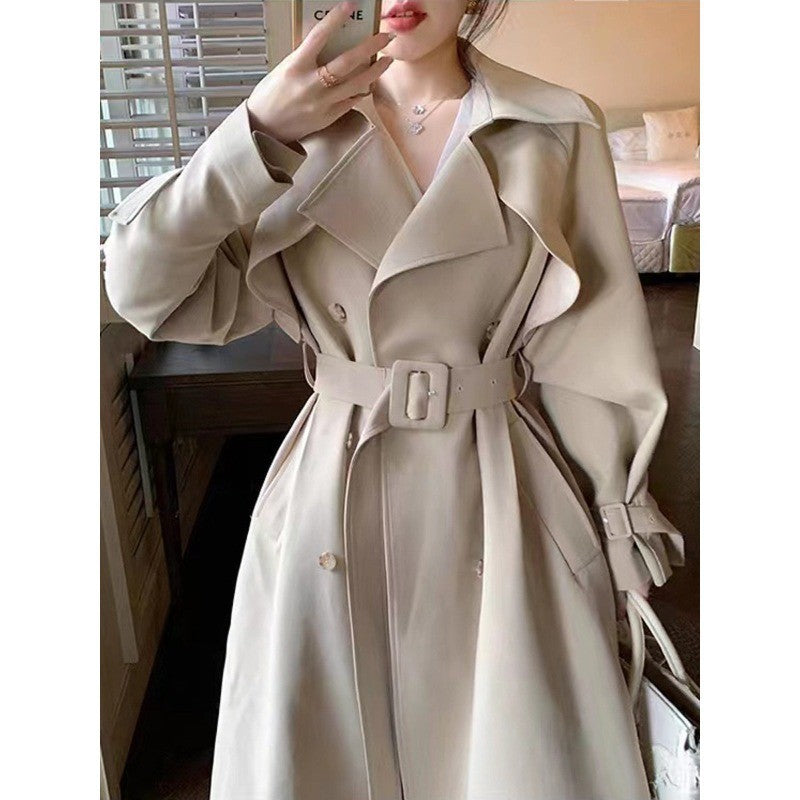 Dam skräddad A-Line trenchcoat med vid knytband