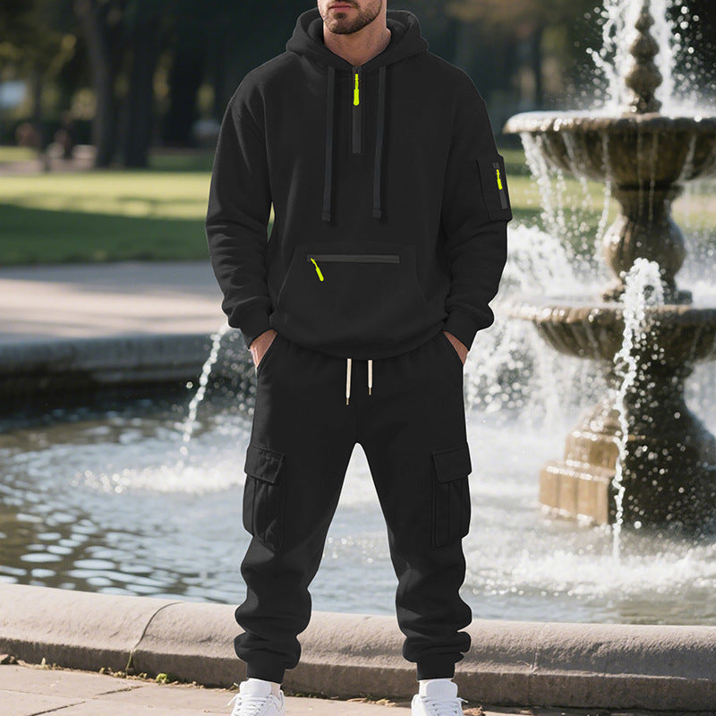 Herr Nan Utilitarian Luvtröja och Cargo Joggingbyxor Set