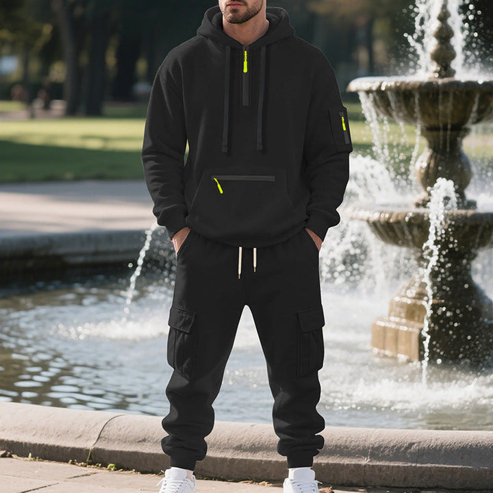 Herr Nan Utilitarian Luvtröja och Cargo Joggingbyxor Set