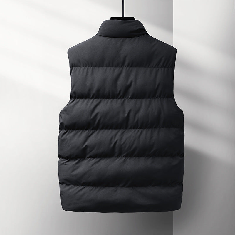 Herr Sleeveless Värmande quiltad väst med ståkrage, vindtät Skal och fickor med dragkedja