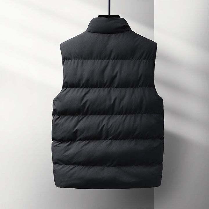Herr Sleeveless Värmande quiltad väst med ståkrage, vindtät Skal och fickor med dragkedja