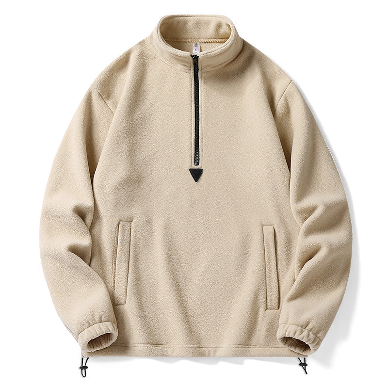 Herr Premium Fleece Pullover med Ståkrage