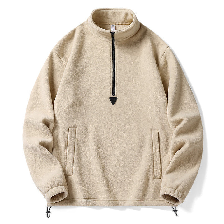 Herr Premium Fleece Pullover med Ståkrage