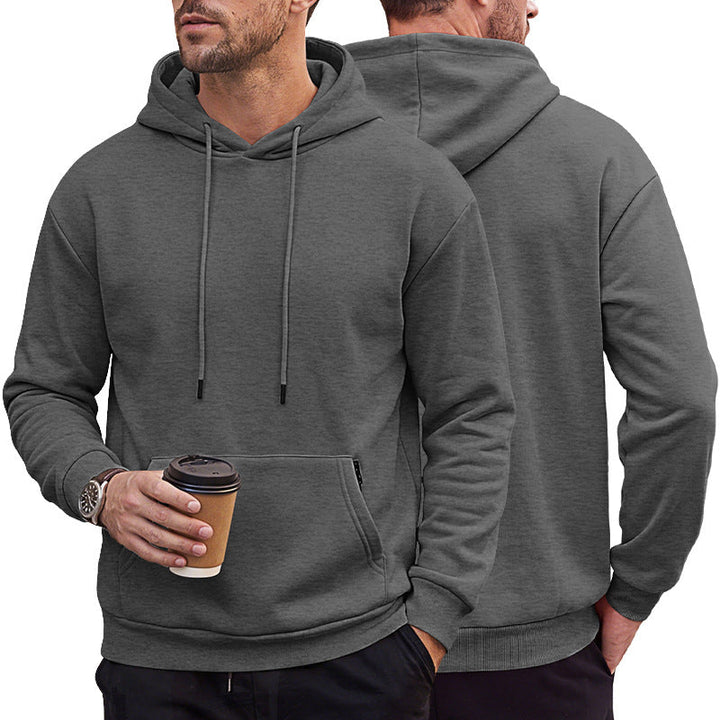 Herr Luvtröja Gjord av Mjuk Fleece med Känguruficka och Adjustable Huva