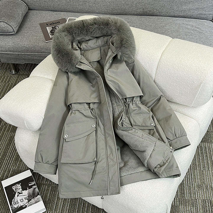 Dam modeable vinter parka med Cozy innerfoder och Praktisk Fickor