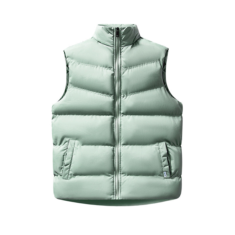 Dam ärmlös vindtät Puffer väst med Box Quilting och hög krage