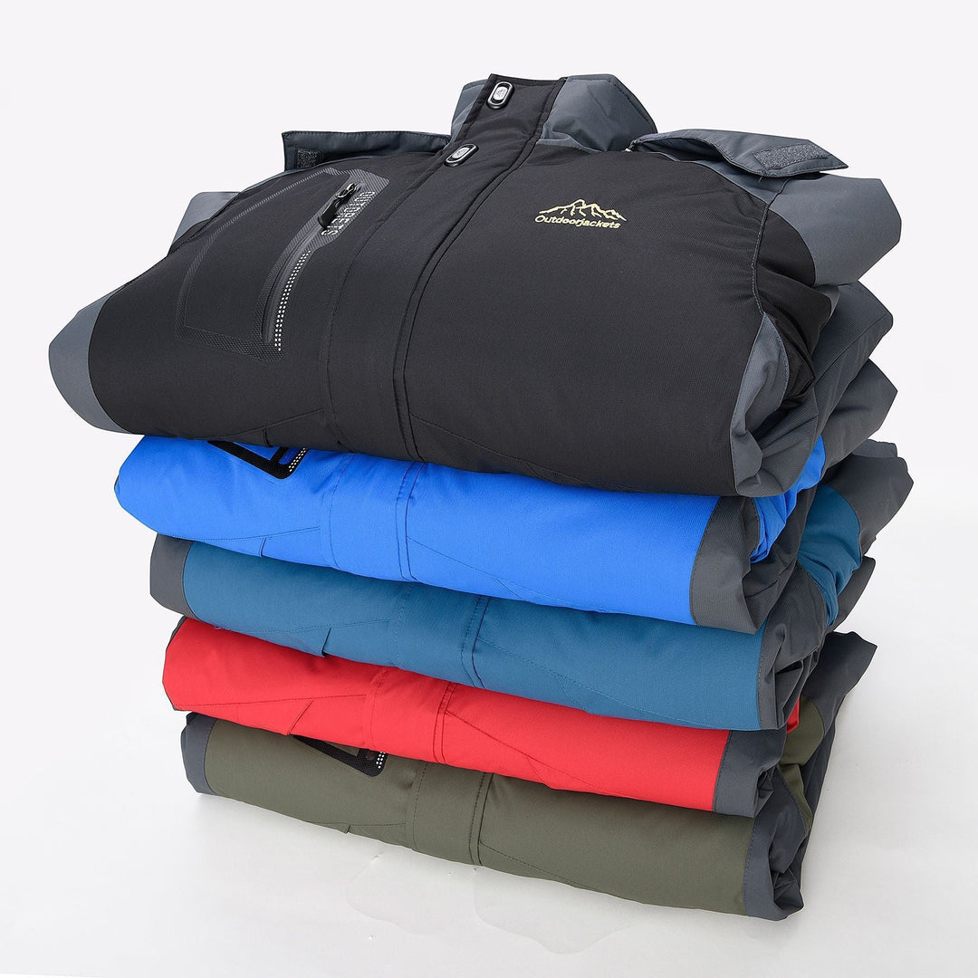 Herr Vattenavvisande Utomhus Jacka med Teddy Fleecefoder, Justerbar Huva, och Multifunction Fickor